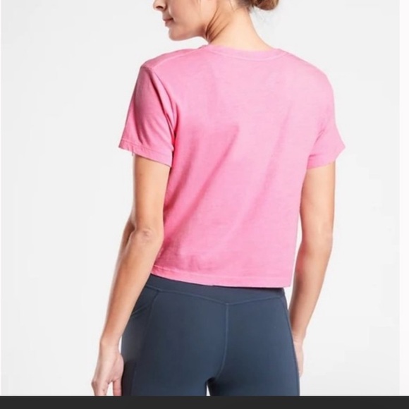 athleta organic daily crop tee pink - Picture 2 of 8